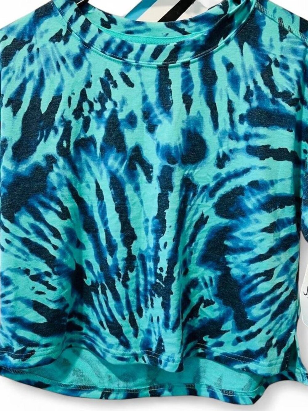 enni Intimates blue and teal tie-dye crop top in XS